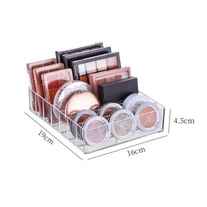 7 Grid Storage Box Clear Plastic Makeup Cosmetic Stand Holder Makeup Lipstick Eyeshadow Palette Storage Organizer