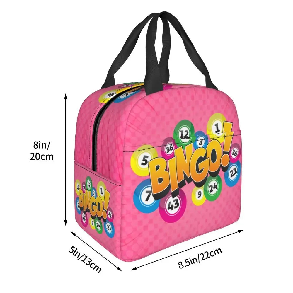 Hot Game Bingo Lunch Bag Leakproof Cooler Thermal Insulated Lunch Box For Women Kids School Beach Camping Travel Food Tote Bags