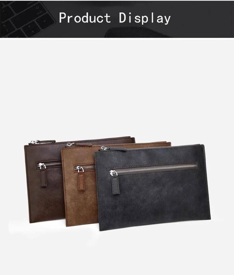 Vintage PU Leather Clutch Bag for Man