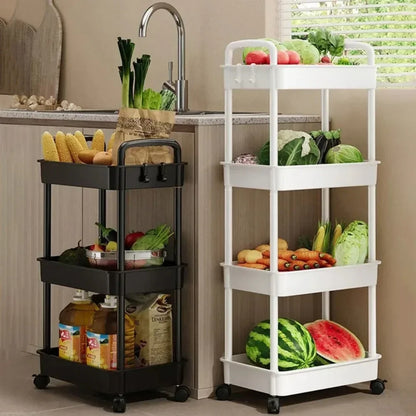 Mobile Storage Rack Trolley Household Kitchen Multifunctional Cart With Wheels Rack Bedroom Multi-Layer Storage Home Accessories