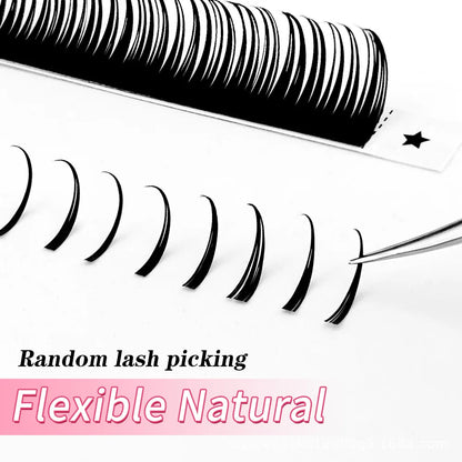 Wet Eyelash Extension 0.03mm 0.07mm Spikes Lashes Manga Lashes Wispy Cosplay Premade Russian A Shape Natural Eyelashes Supplies