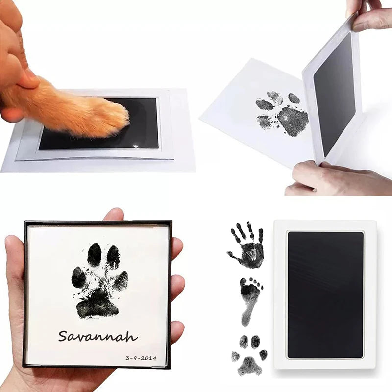 Cat Dog Paw Print Ink Kit Pad Safe Non-toxic Baby Footprints  Easy Diy Clean Touch Inkless Pet Souvenir Newborn Shower Handprint