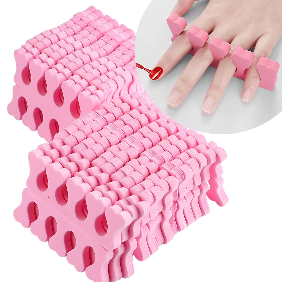 10/20Pairs Pink Soft Sponge Finger Toe Separator For Nail Art Practice Manicure Pedicure Divider Holder Gel UV Polish Tools Foam