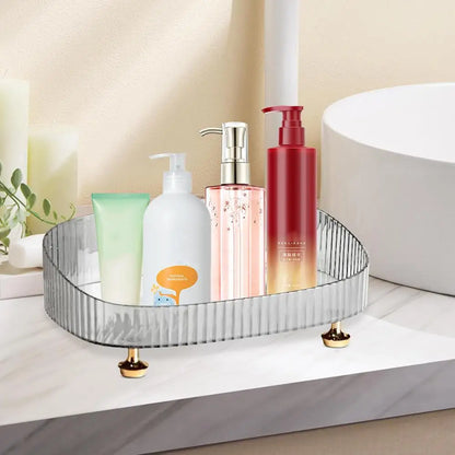 Luxury Makeup Perfume Desktop Organizer Dresser Countertop Cosmetics Storage Box Snack Fruit Serving Tray Bathroom Living Room