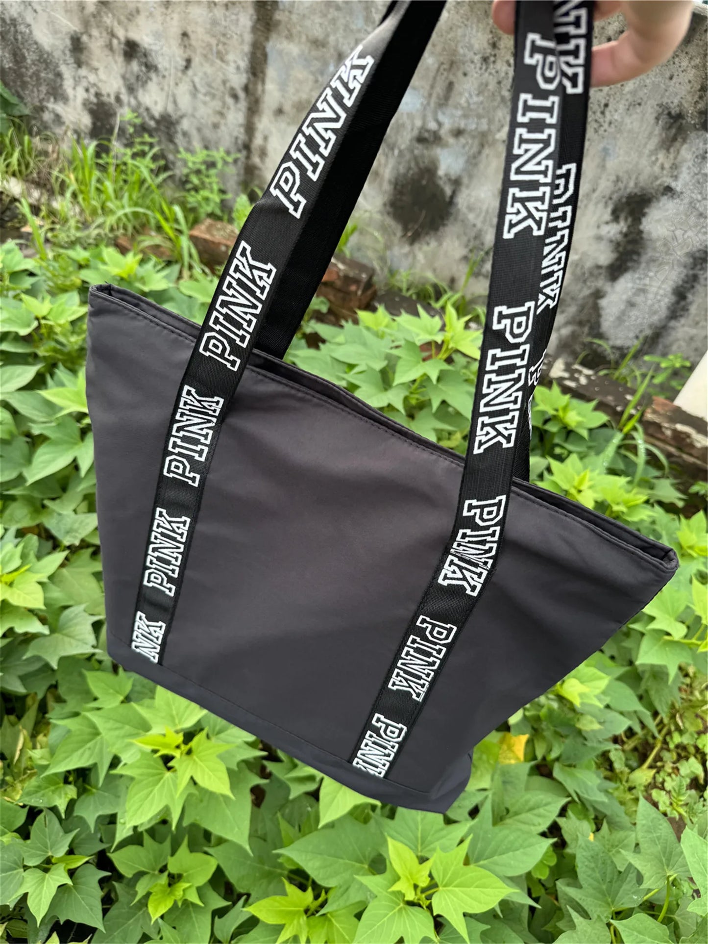 Literary Nylon Tote Bag For Women Large Capacity Shoulder Bag Fashion Letter Strap Handbags Large Capacity Tote Bag