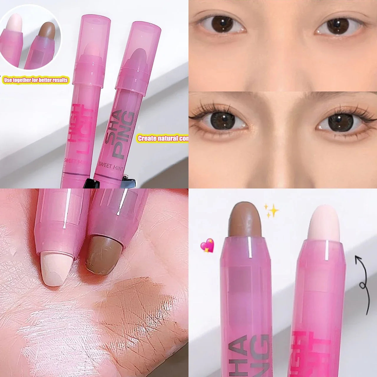 3D Facial Shaping Contour Pen Cream Makeup Highlight Stick High Gloss Brightening Natural Nose Shadow Repair Facial Flatness