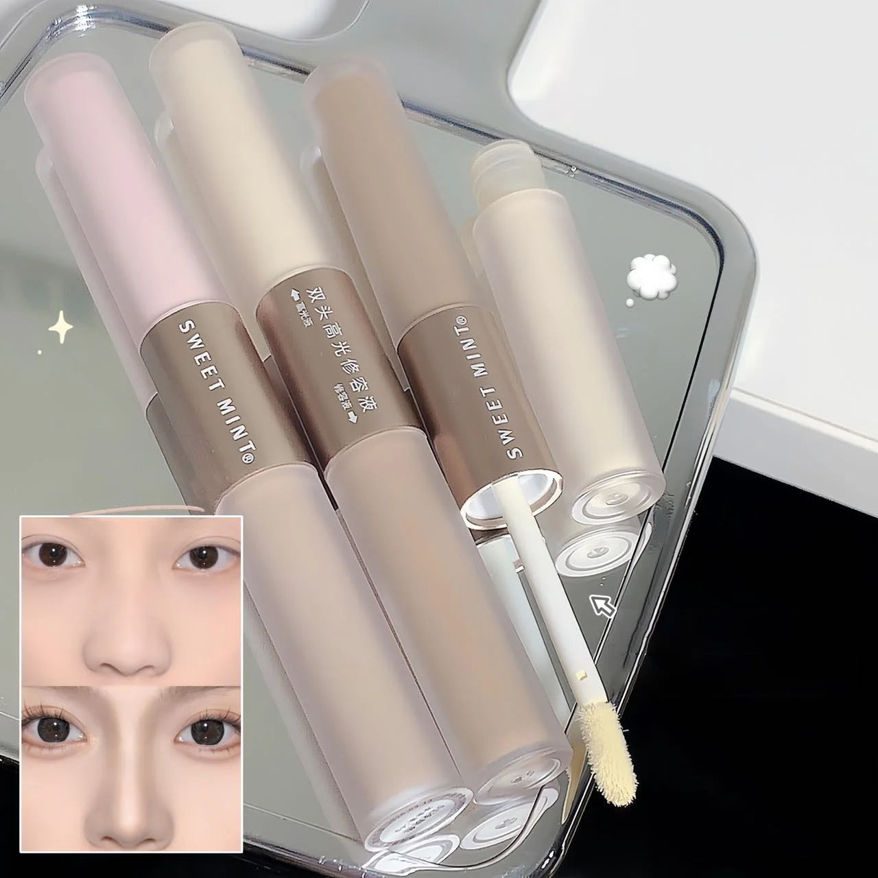 Liquid Contouring Stick High Gloss 2 In 1 Brightens Skin Warm Tone Grey Brown Nose Shadow Contour Matte Highlighter Face Bronzer