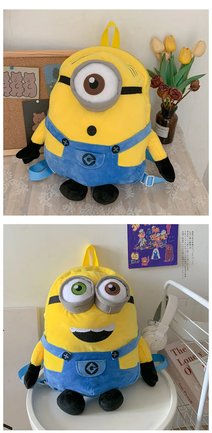 New Cartoon Anime Plush Backpack Minions Doll Large Size School Bag Large Capacity Student Cartoon Backpack