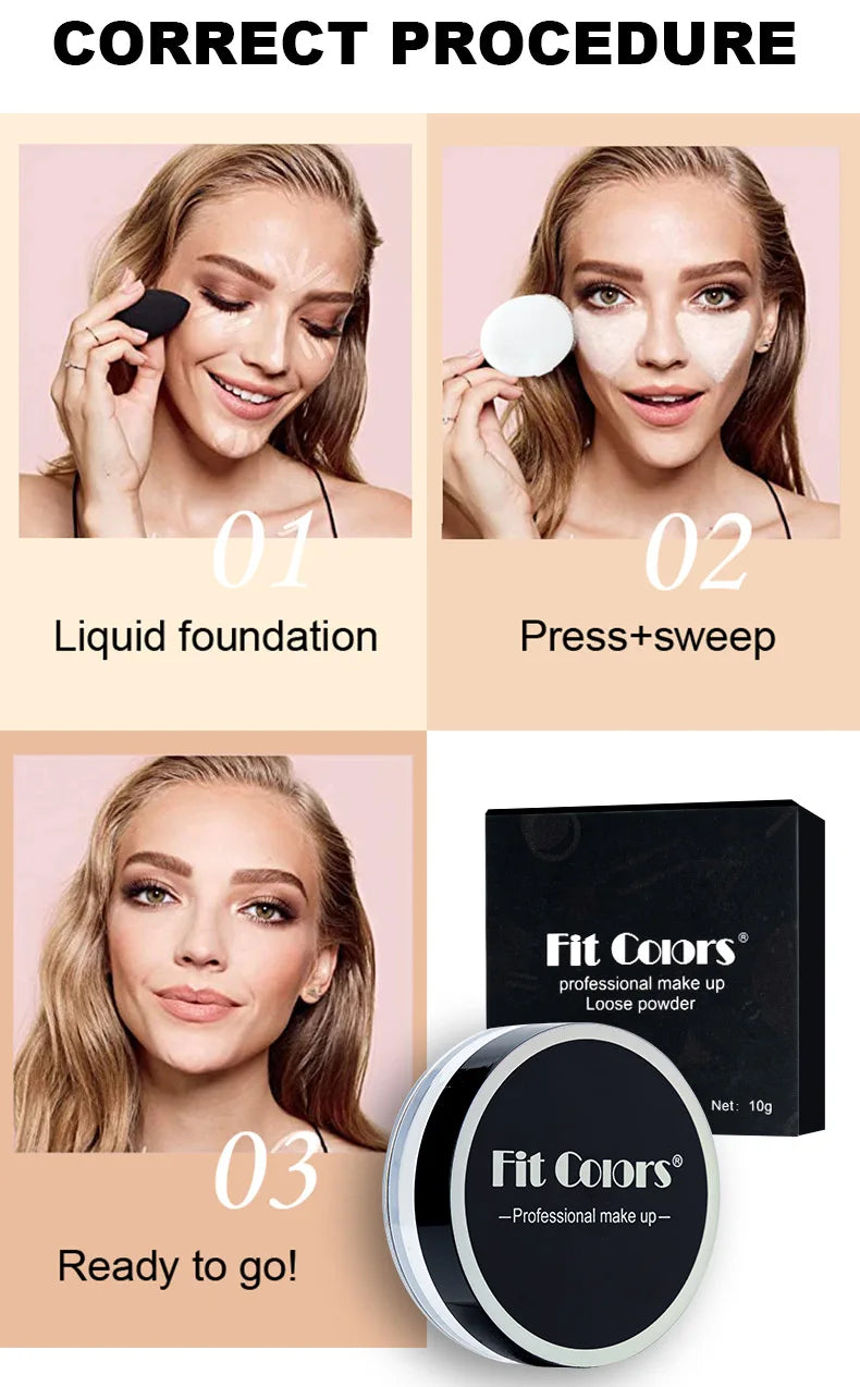 Makeup Sunscreen Loose Powder Oil-control Face Setting Powder Matte Finish Powder Fixed Makeup Brighten Foundation Base Cosmetic