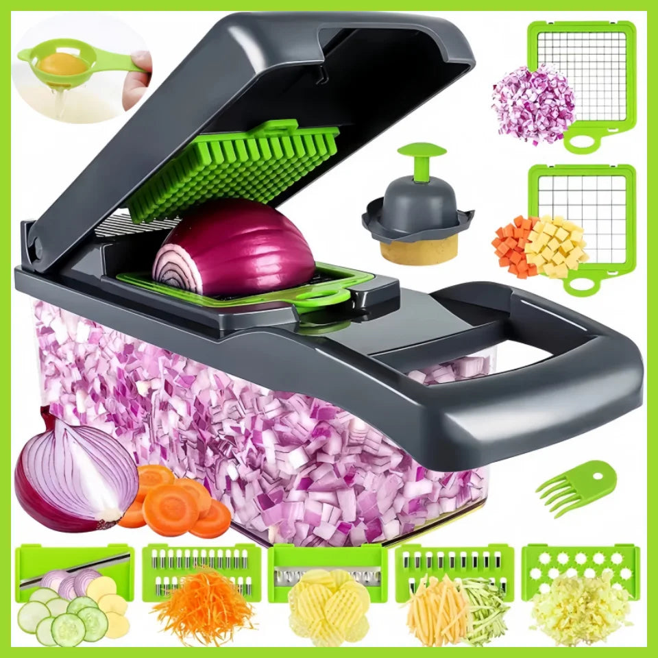 Multifunctional Vegetable Chopper Slicer Cutter Shredders Slicer With Basket Handle Food Grate Food Onion Chopper 14/16 in 1