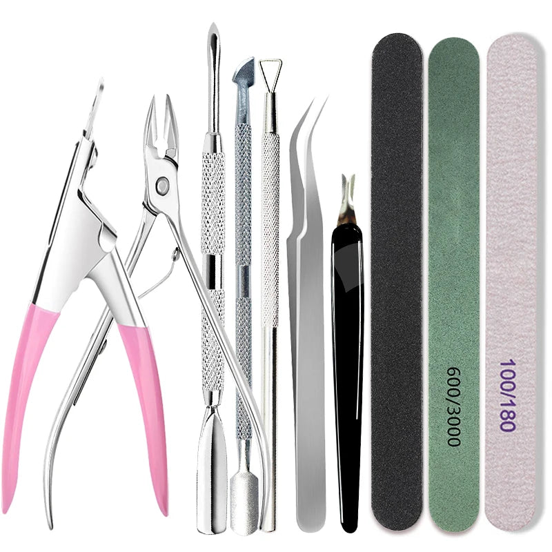 Manicure Tools Set With Nail File And Cuticle Pusher Gel Polish Kit Professional Nail Tools For Pedicure Nail Art Tools