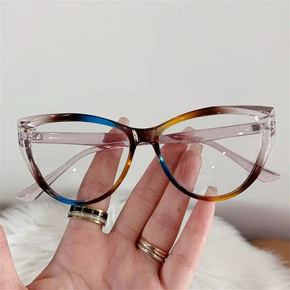 2024 New Anti Blue Light Cat Eye Glasses Women Men Brand Trend Transparent Computer Eyewear Optical Spectacle Blocking Eyeglass