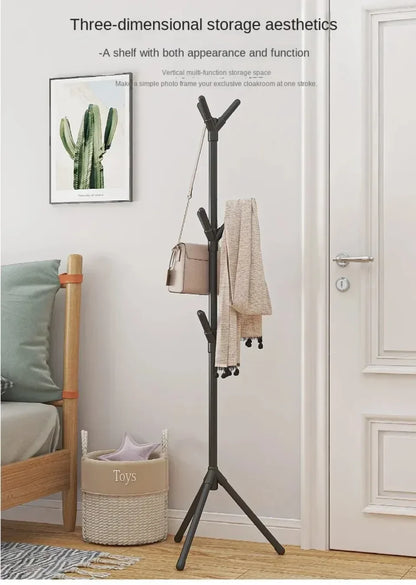 Clothes and Hats Rack Floor To Floor Bedroom Coat Hook Bedroom Vertical Tree Branch Shape Holder Hat Scarf Handbag Storage Hange