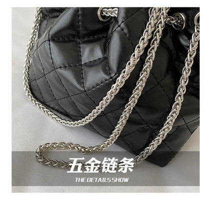 Luxury Designer Small PU Leather Bucket Crossbody Bags For Women Chain Shoulder Bag 2023 Trend Brand Ladies Handbags and Purses