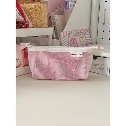 Sanrio Hello Kitty Pencil Case Cute Cartoon Bilayer High-capacity Good-looking Pencil Case Fashion School Supplies Kawaii Gifts