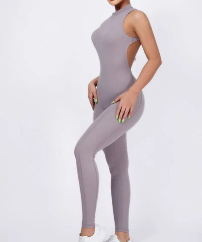 Women One-piece Back-V Sport Yoga Jumpsuit Workout Clothes for Women Sportwear Bodycon Outfit Fitness Gym Suit Workout Tracksuit