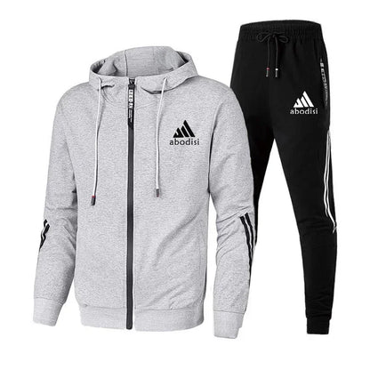 Autumn Mens Tracksuit Zipper Hooded Sweatshirts+Slim Fit Sweatpants Set HotSales Business Casual Sports Jogging Jacket Cost Suit