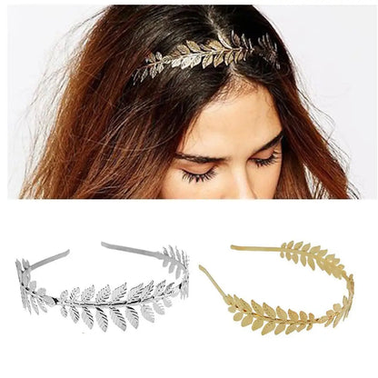 Retro Gold Leaf Hairband Wedding Roman Bride Head Jewel Crown Luxury Hair HairHoop Headpiece Tiara Accessories Goddess I9A2