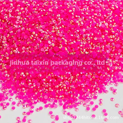 Factory Direct Sales Flats Bottom Resin Diamond Nail Art Diamond Colorful DIY Jelly AB 14 Faceted Fujisaki Diamond Mobile Pho...