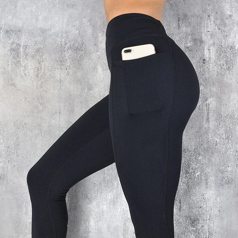 Women Sports Leggings Gym Pocketed Yoga Pants Fitness Running Pants Stretchy Sportswear Plus Size Sports Gym Yoga Pant for Women