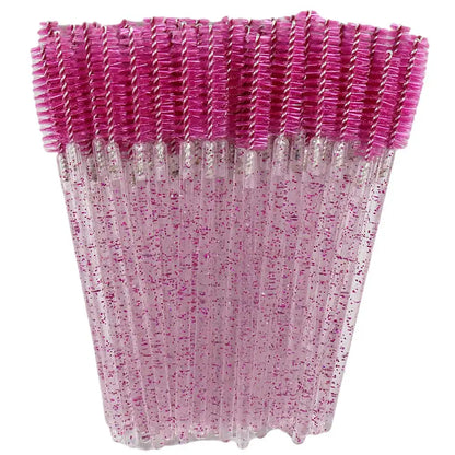 Disposable Crystal Eyelashes Brush Comb 50Pcs Eye Lashes Extension Mascara Wands Makeup Professional Makeup Beauty Tool