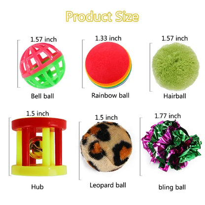 Kitten Toys Variety Pack-Pet Cat Toys Combination Set Cat Toy Funny Cat Stick Sisal Mouse Bell Ball Cat Supplies