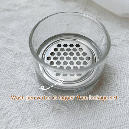 1Pc Nail Art Cup Powder Liquid Brush Washing Bowl Cup Holder Wood Glassware Mesh Layers Washer For Nail Art Sequins Manicure