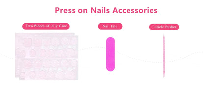 Custom design pink french style high-grade luxury with diamond glitter reusable Handmade false nails