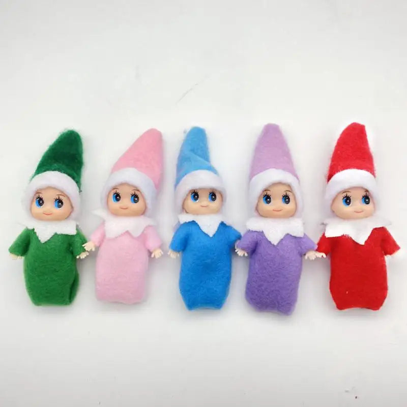 Christmas Baby Elf Dolls Kawaii Mini Babies Elf Dolls Set Plush Toys Accessories Festive Party Christmas Toys Gift for Kid Child