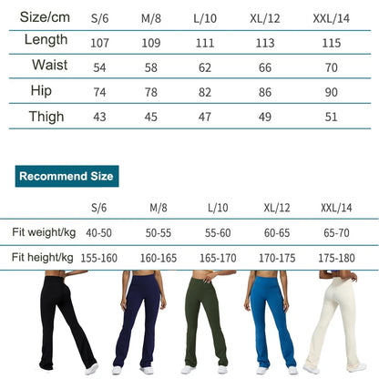 Women Yoga Pants 4 Way Stretch Tummy Control Workout Running Bell Bottom Leggings Long Bootleg Gym Flare Pants Women Sportswear