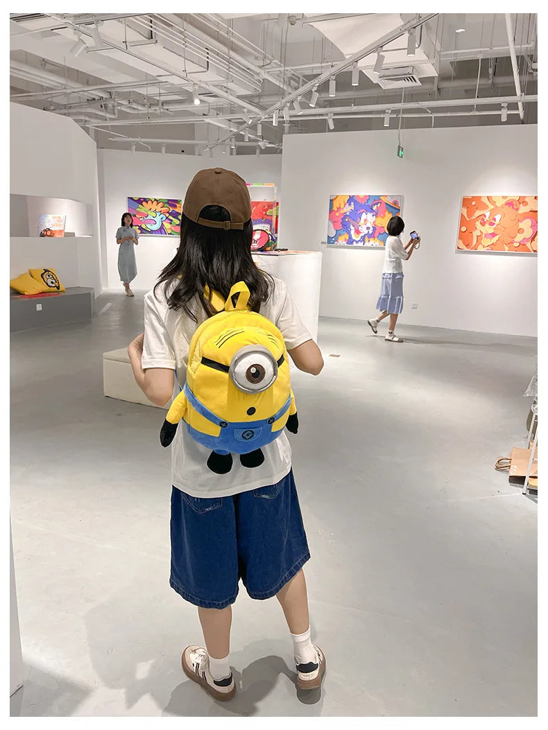 New Cartoon Anime Plush Backpack Minions Doll Large Size School Bag Large Capacity Student Cartoon Backpack