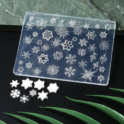 1PC 3D Silicone Snowflake Nail Carving Mold Flower Lace Mould Stamping Plate Nails Stencils DIY Manicure Accessory Tools LAG-212