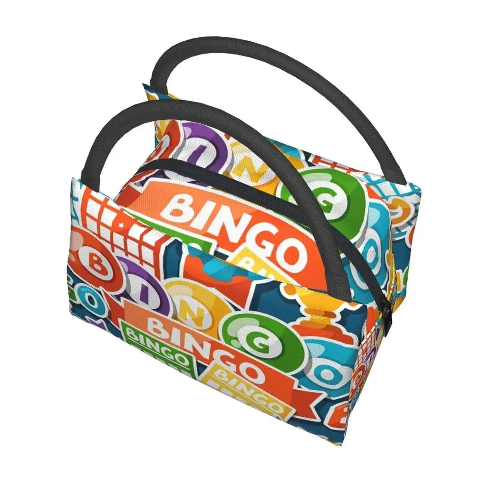 I Love Bingo Game Insulated Lunch Bags for School Office Waterproof Cooler Thermal Lunch Box Women lunchbag