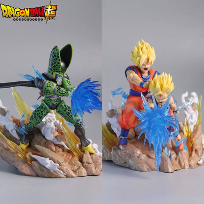 Dragon Ball Z Anime Figure Son Goku Kamehameha Figurine Cell Kakarotto Super Saiyan Ornament Collectible Decor Model Toy Gift