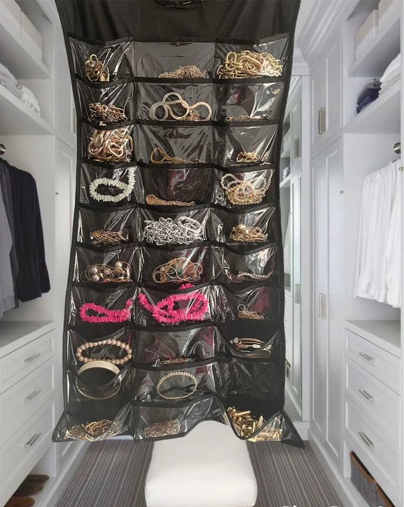 Hanging Storage Bag Jewelry Holder Necklace Bracelet Earring Ring Jewelry Organizers and Storage Jewelry Box ( No Hanger）