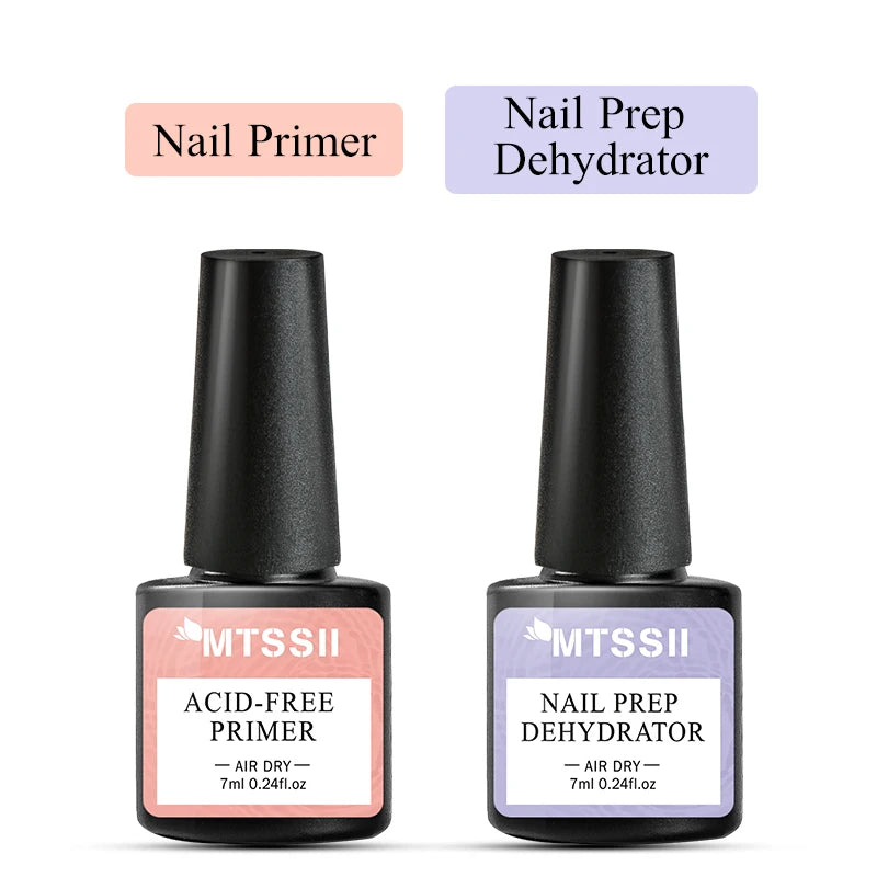 Acrylic No-acid Primer Nail Prep Dehydrator Nail Art Set With Gel Base And Top Coat Soak Off Gel Nail Polish Manicure Tool Kit