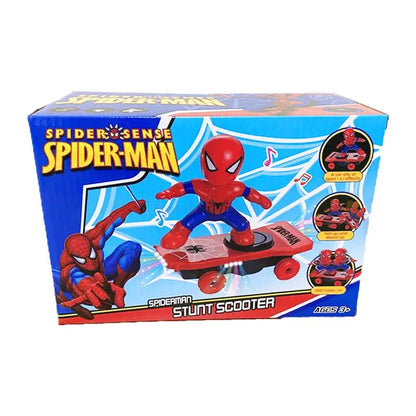 Hot The Avengers Spiderman Automatic Flip Rotation Skateboard Acousto-Optic Car Electric Music Stunt Scooters Toys Birthday Gift