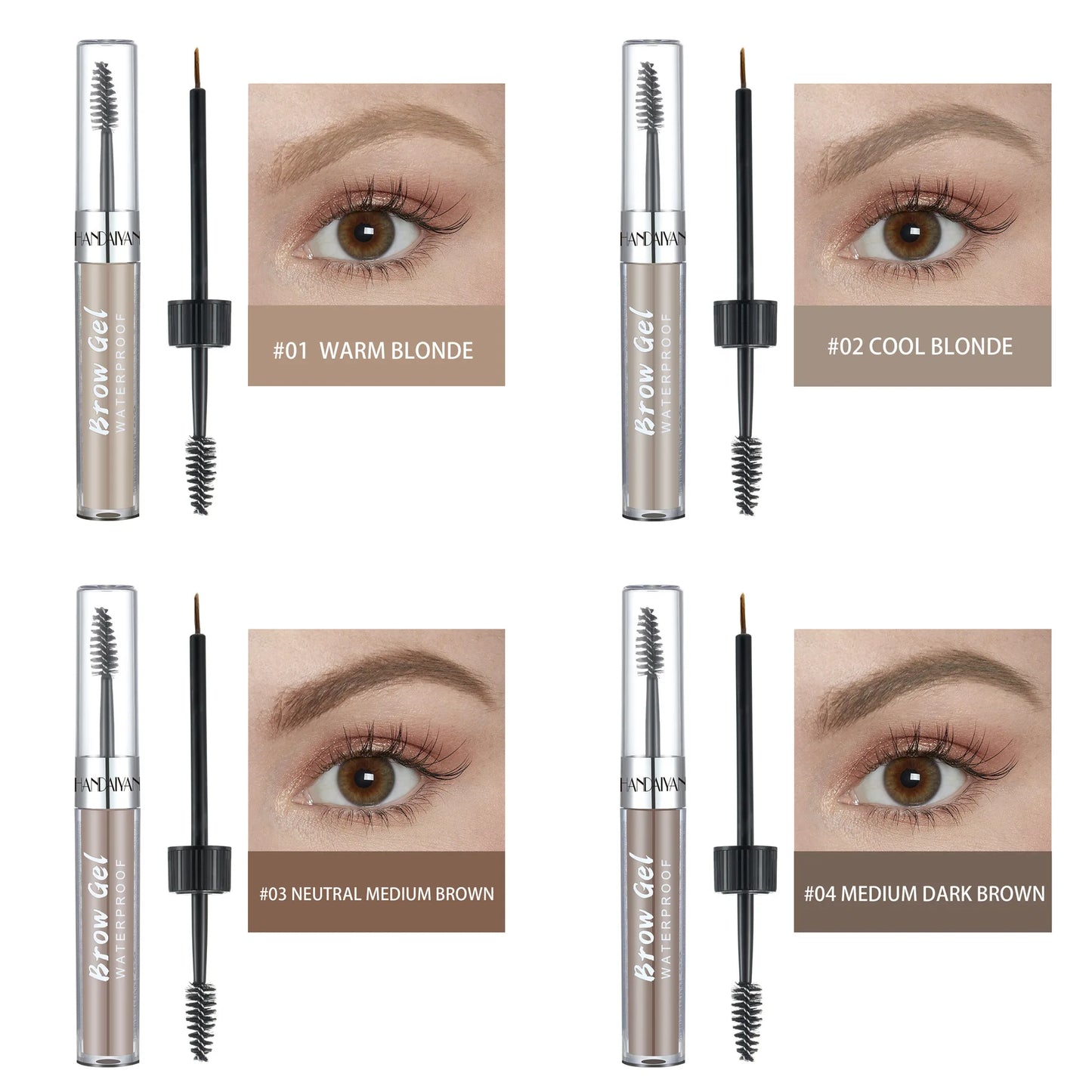 8 Color Liquid Eyebrow Cream Gel Waterproof Not easy to smudge Dyeing Eyebrow Tattoo Tint Double Head With Eyebrow Mascara Brush