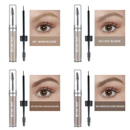 8 Color Liquid Eyebrow Cream Gel Waterproof Not easy to smudge Dyeing Eyebrow Tattoo Tint Double Head With Eyebrow Mascara Brush