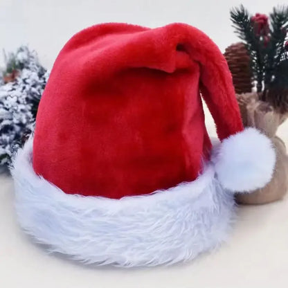 Red Blue Green Black Adult Children's Thick Plush Christmas Hat 2023 Noel Merry Christmas Decor Gift Hat Happy New Year 2024