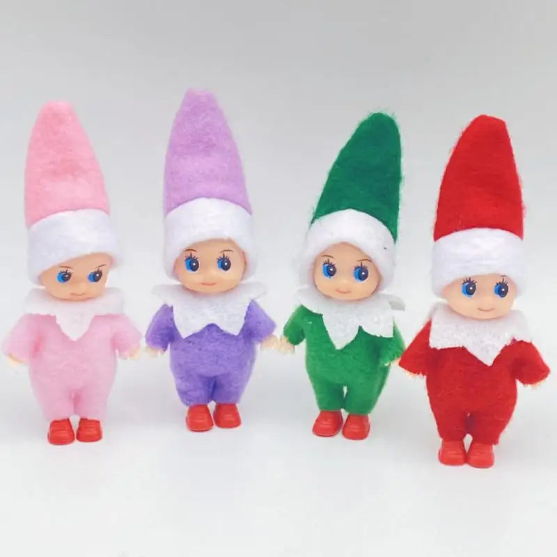 Christmas Baby Elf Dolls Kawaii Mini Babies Elf Dolls Set Plush Toys Accessories Festive Party Christmas Toys Gift for Kid Child