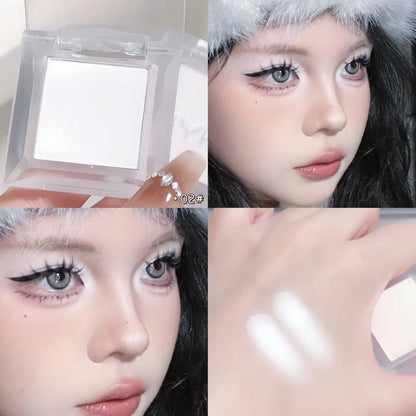 Monochrome Matte White Eyeshadow Primer Makeup Lasting Smooth Easy To Wear Naturally Brighten Silkworm Eye Shadow Palette