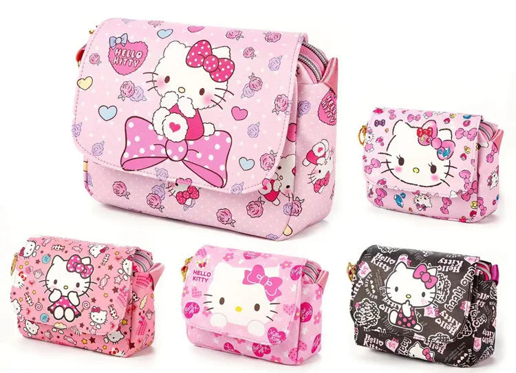 Kawaii Sanrio Hello Kitty Cartoon Anime Kuromi My Melody Messenger Bag Toy Cute Coin Purse Shoulder Bag Toy Girls Handbags