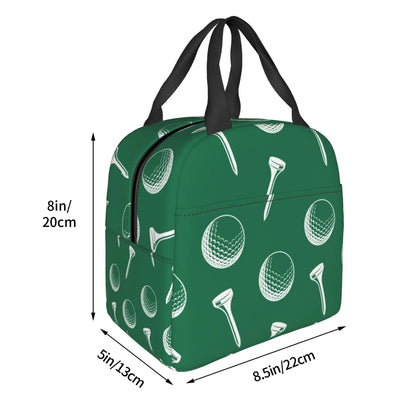 Ball Golf Insulated Lunch Bags for School Work Picnic Sports Golfing Golfer Portable Thermal Cooler Bento Box for Women Children