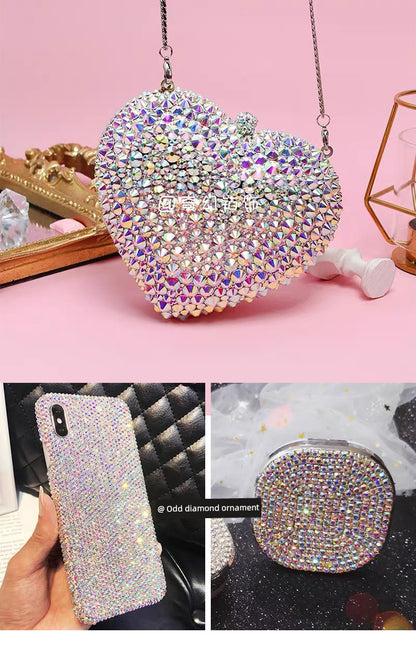 Fantasy Swarovski Diamond Hot Drilling White AB Magic Color Dispersion Diamond Xiuhe Clothing Stick-on Crystals Dancing Dress Ballet Clothing Latin Performance Diamond