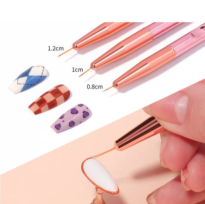 15Pcs/Set Nail Art Brush Ombre Brushes UV Gel Nail Polish Brush Painting Drawing Carving Pen Set For Manicure DIY Design Tools