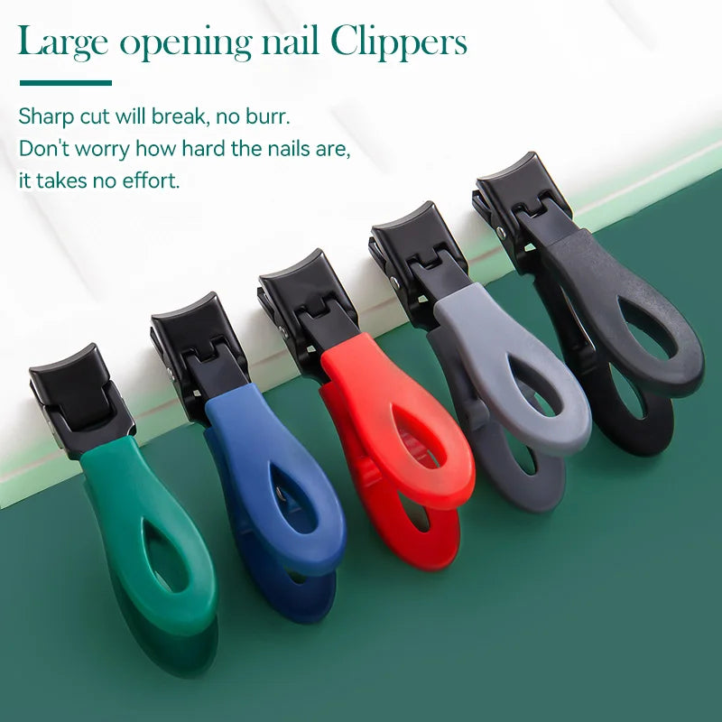 Large Opening Stainless Steel Nail Clippers Cutter Trimmer Anti-Splash Manicure Scissors Thick Hard Toenail Pedicure Tools