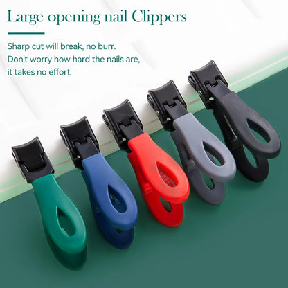 Large Opening Stainless Steel Nail Clippers Cutter Trimmer Anti-Splash Manicure Scissors Thick Hard Toenail Pedicure Tools