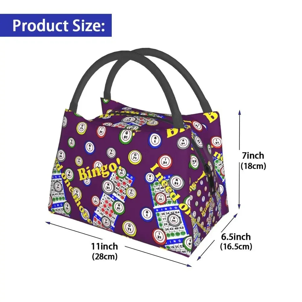 I Love Bingo Game Insulated Lunch Bags for School Office Waterproof Cooler Thermal Lunch Box Women lunchbag