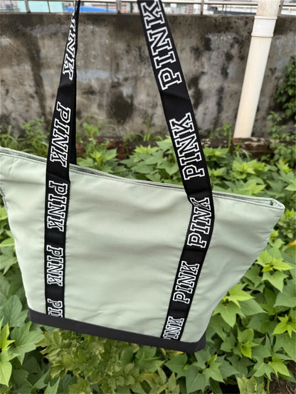 Literary Nylon Tote Bag For Women Large Capacity Shoulder Bag Fashion Letter Strap Handbags Large Capacity Tote Bag